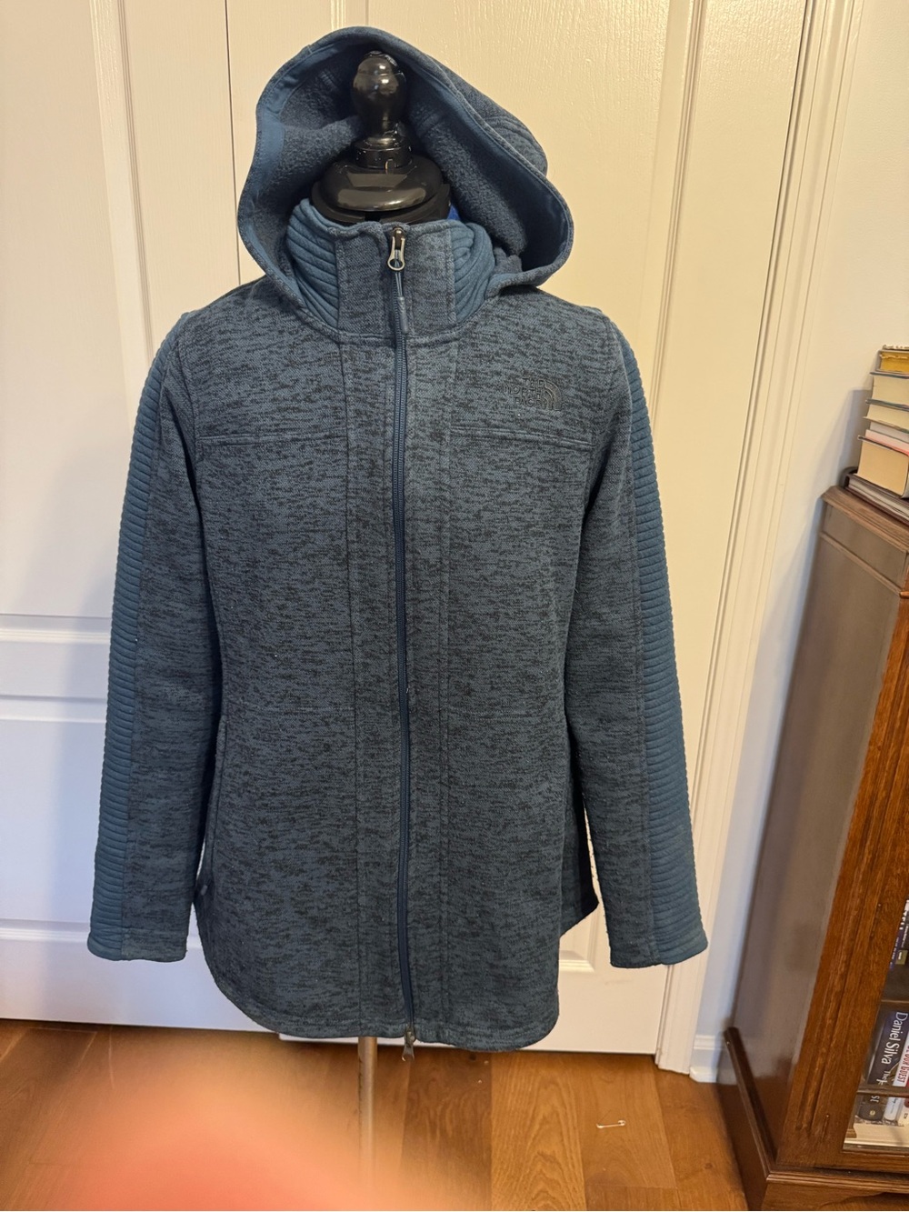The North Face Woman’s Hooded Zip Jacket in Slate Blue